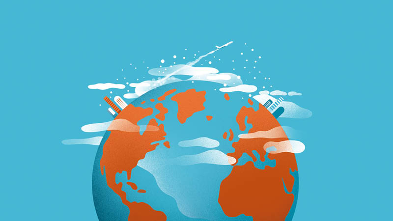 Investieren mit ESG  - Globus Illustration