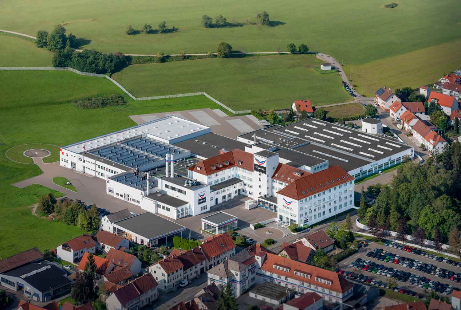 Luftbild von Trigemas "Werk 1" in Burladingen, Baden-Württemberg 