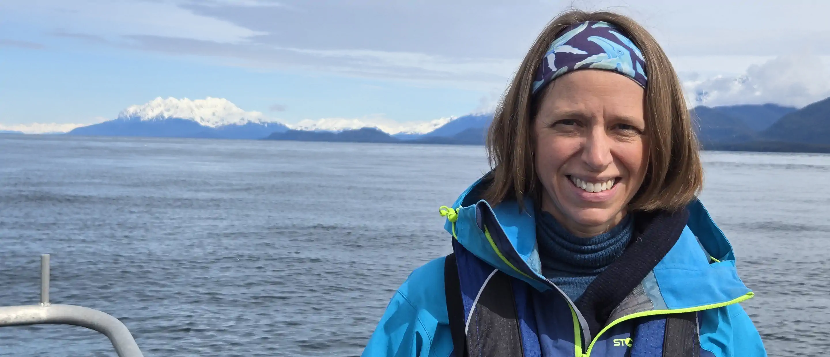 Heidi Pearson on a survey for humpback whales off Juneau, Alaska in May 2025.